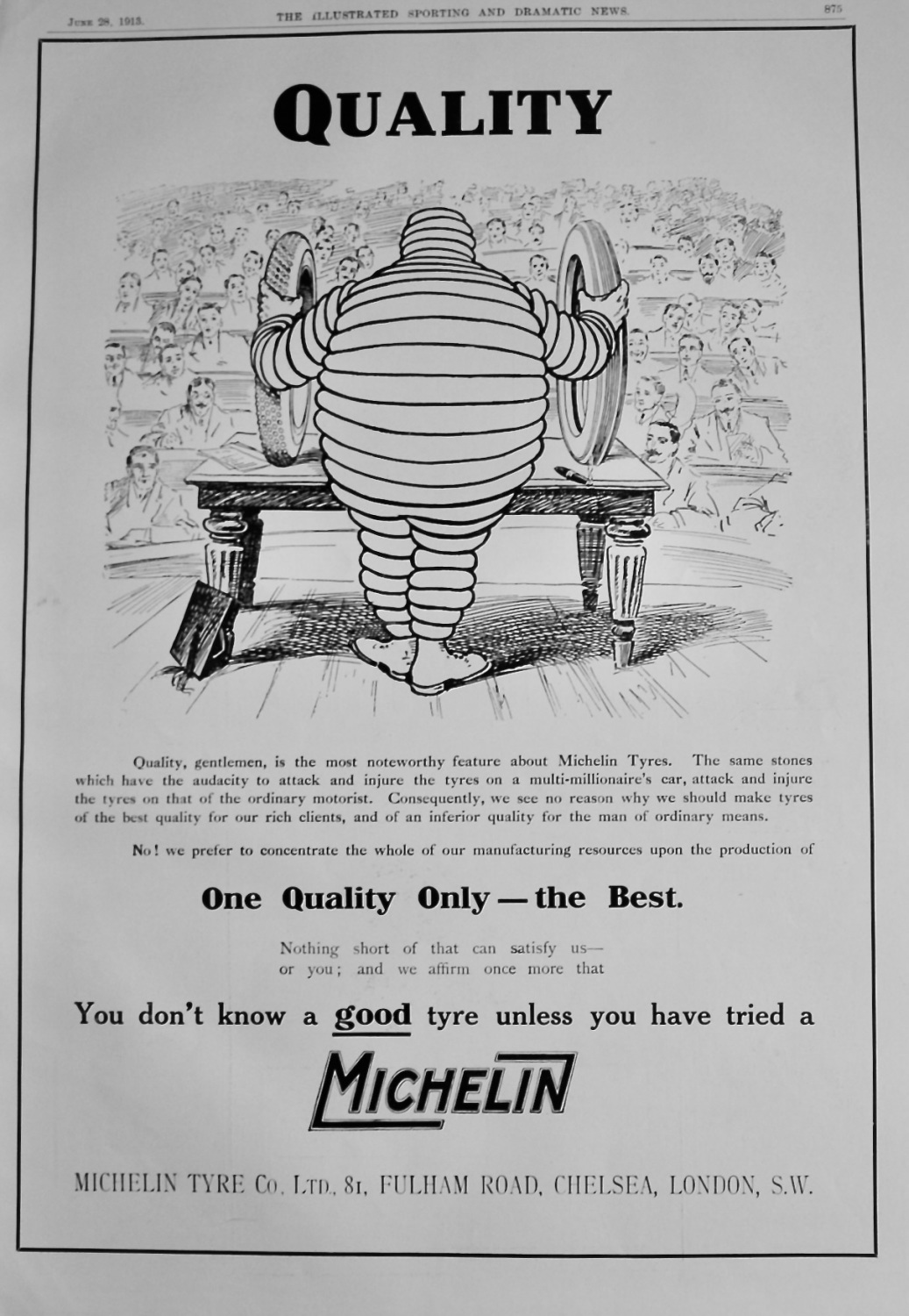 Michelin Tyres. 1913.
