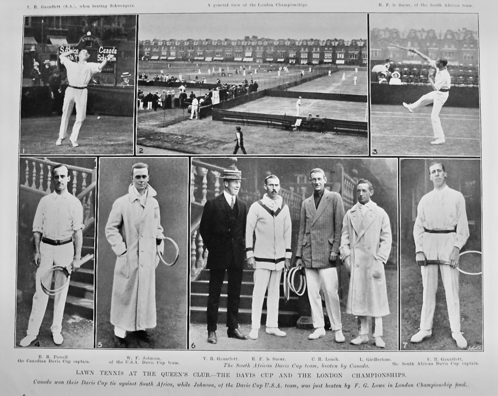 Lawn Tennis at the Queen's Club.- The Davis Cup and the London Championships.  1913.