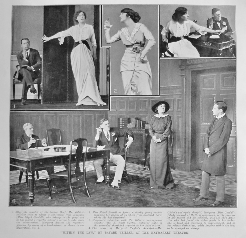 "Within the Law,"  by Bayard Veiller,  at the Haymarket Theatre.  1913.