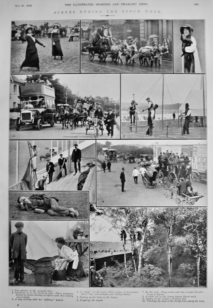 Scenes during the Epsom Week.  1913.