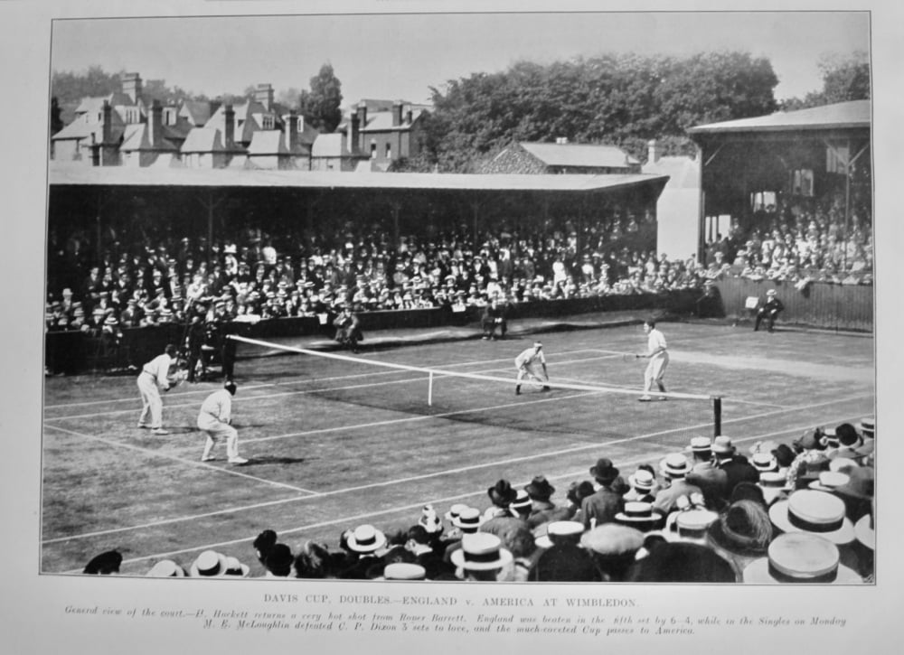 Davis Cup,  Doubles.-  England v. America at Wimbledon.  1913.