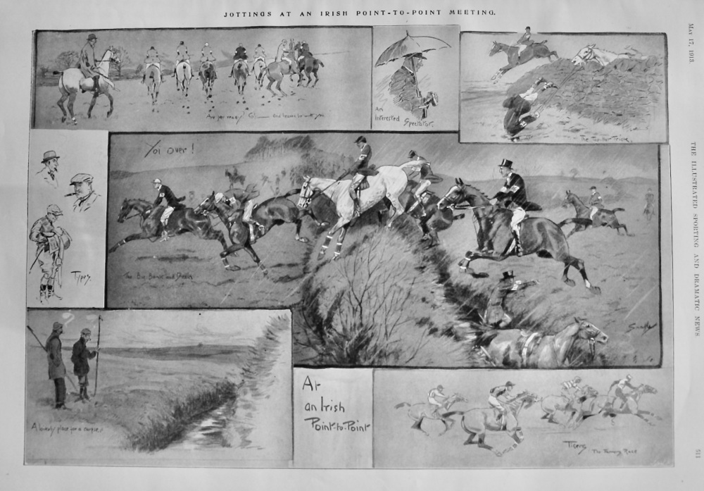 Jottings at an Irish Point-to-Point Meeting.  1913.