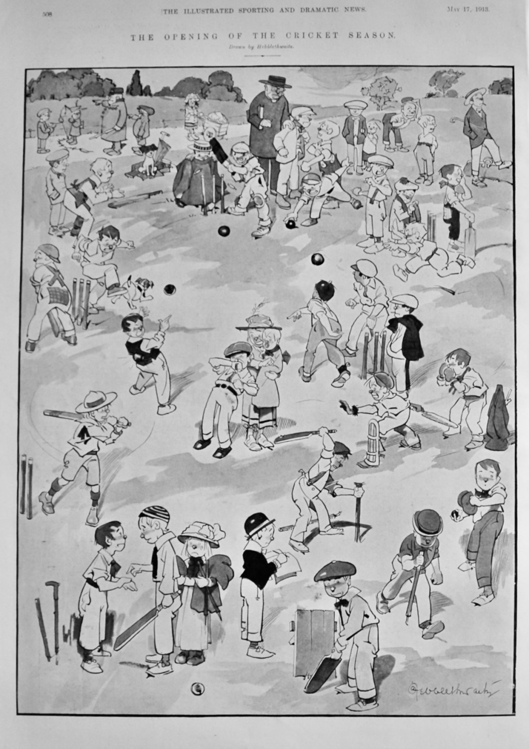 The Opening of the Cricket Season.  1913.