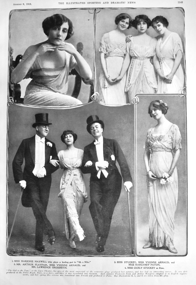Actors and Actresses from the Stage.  August  1913.