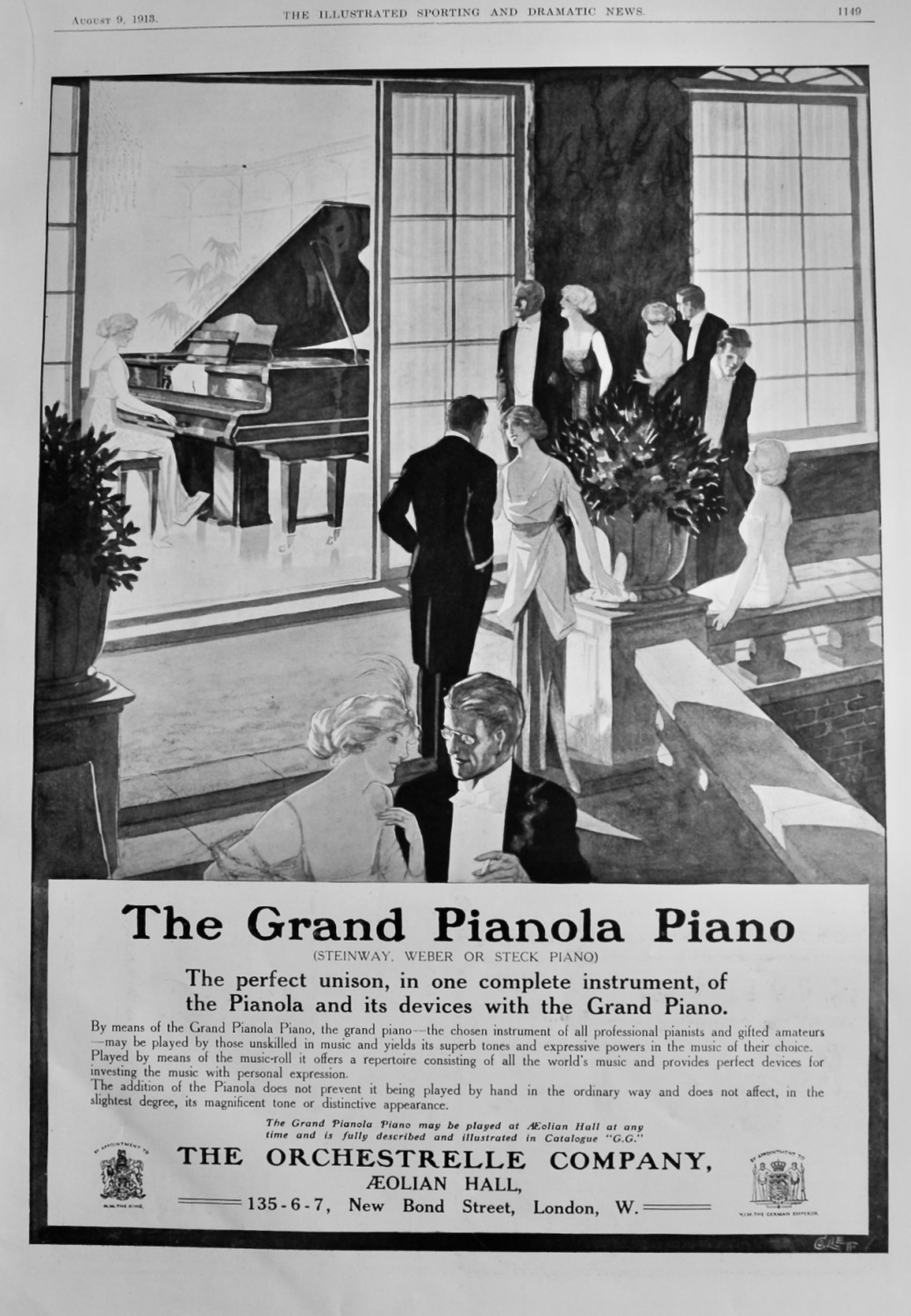 The Grand Pianola Piano.  August 1913.