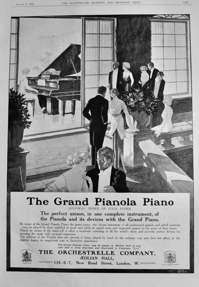 The Grand Pianola Piano.  August 1913.