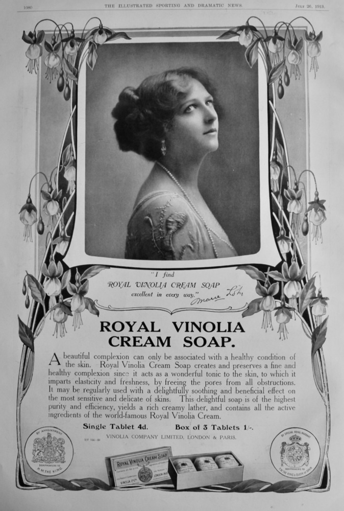 Royal Vinolia Cream Soap.  1913.