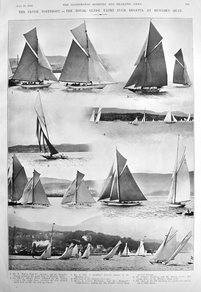 The Clyde Fortnight.- The Royal Clyde Yacht Club Regatta at Hunter's Quay.  1913.