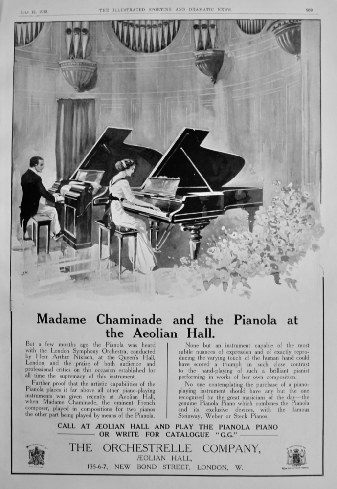 The Pianola Piano.  (The Orchestrelle Co.)  1913.