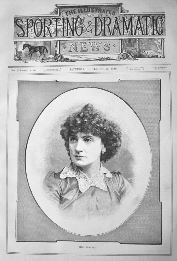 Mrs Bennett. (Actress). 1889.