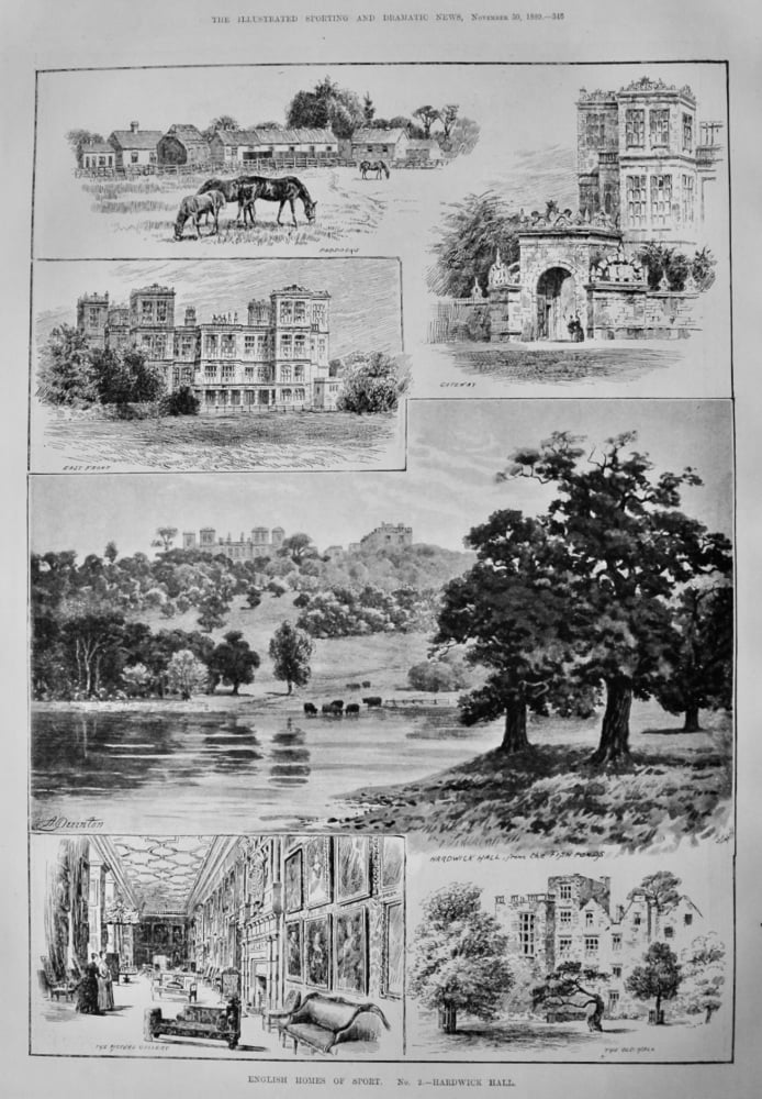 English Homes of Sport.  No. 2.- Hardwick Hall.  1889.