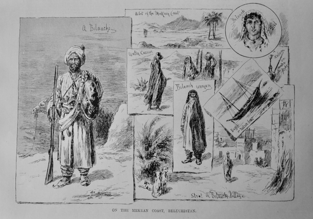 On the Mekran Coast, Baluchistan.  1889.