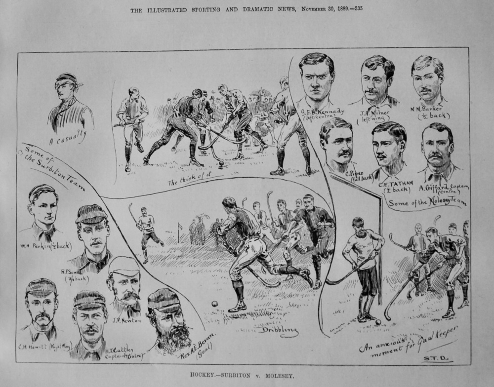 Hockey.- Surbiton  v.  Molesey.  1889.
