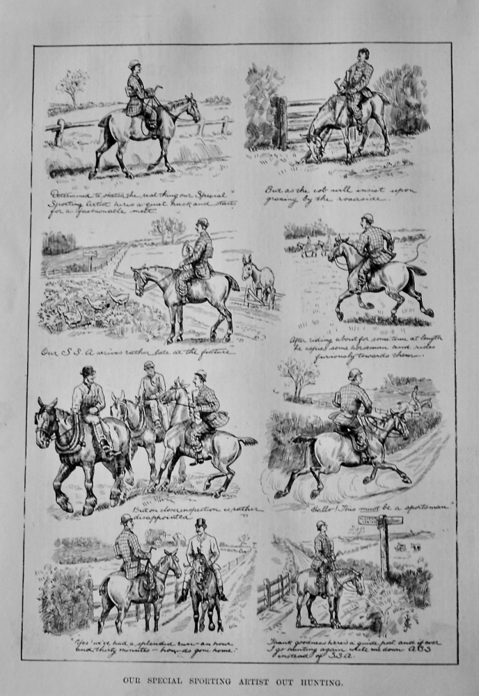 Our Special Sporting Artist out Hunting.  1889.