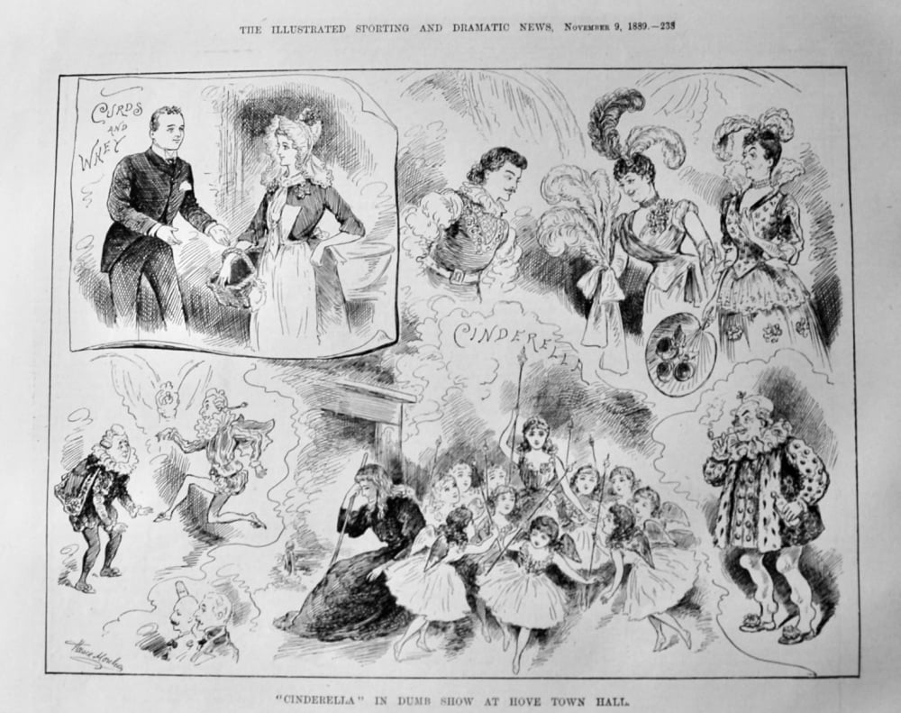 "Cinderella" in Dumb Show at Hove Town Hall.  1889.