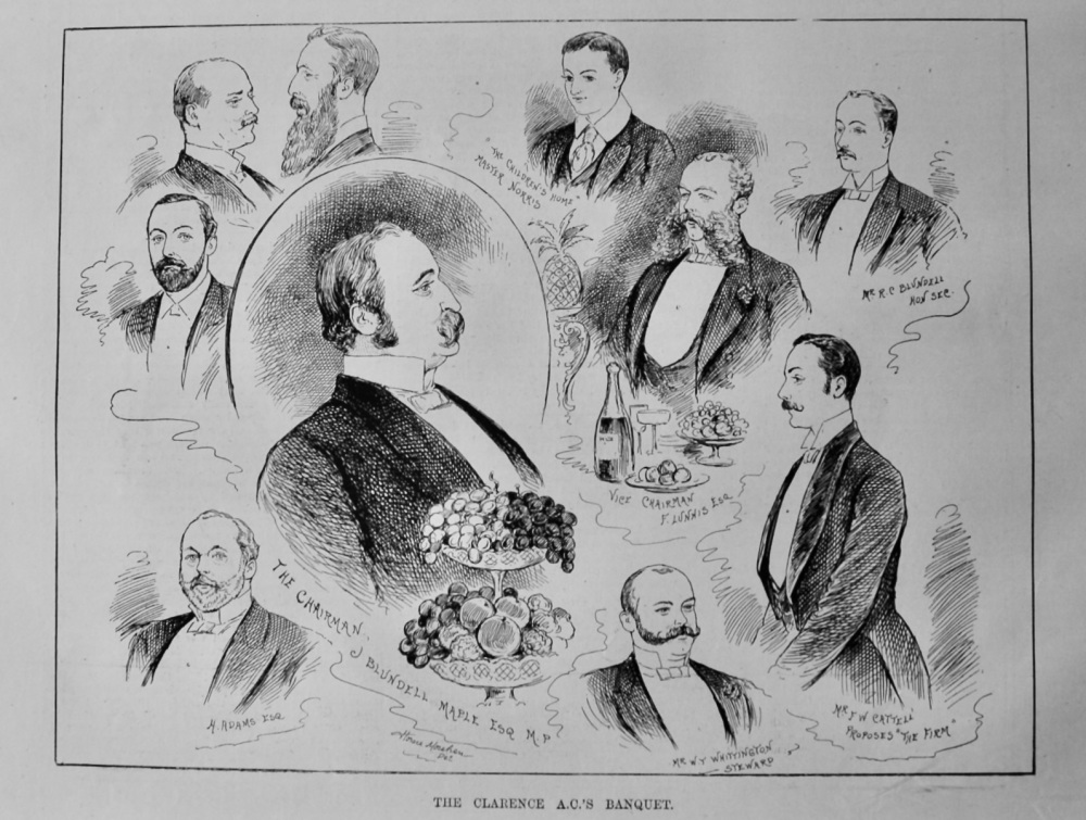 The Clarence A.C.'s Banquet.  1889.