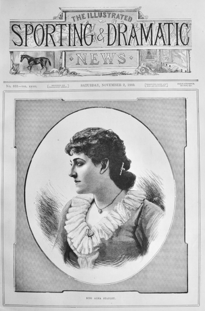 Miss Alma Stanley.  1889.