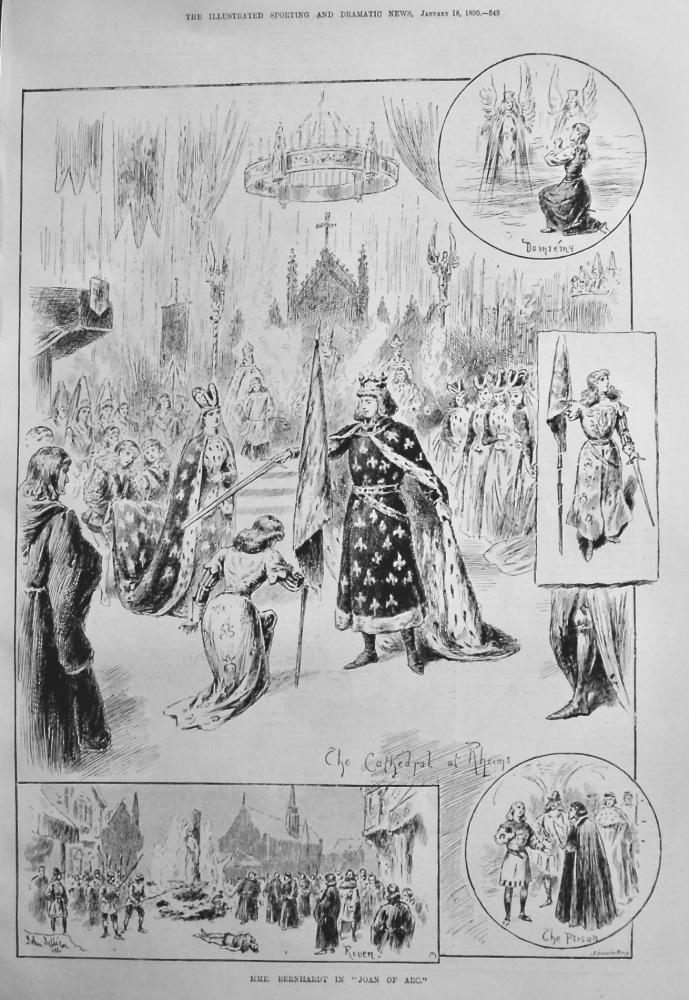 Mme. Bernhardt in "Joan of Arc," at Her Majesty's Theatre.  1890