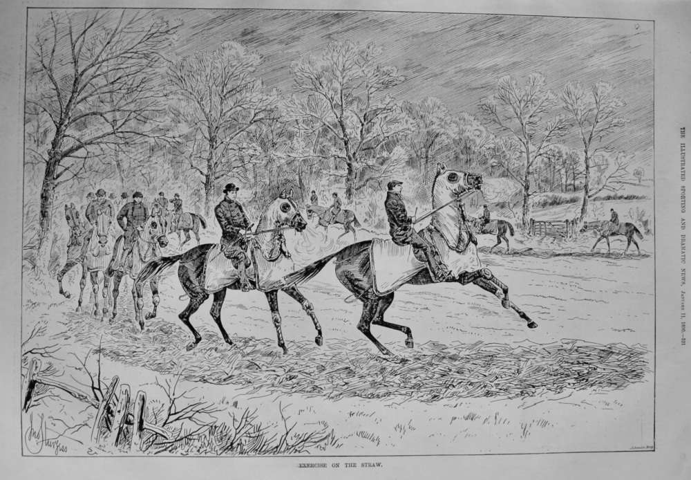 Exercise on the Straw. (Horseracing)  1890.