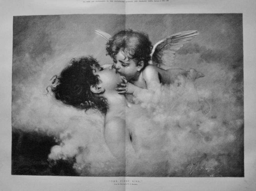 "The First Kiss."   (From the painting by W. J. Martens.)  1890.