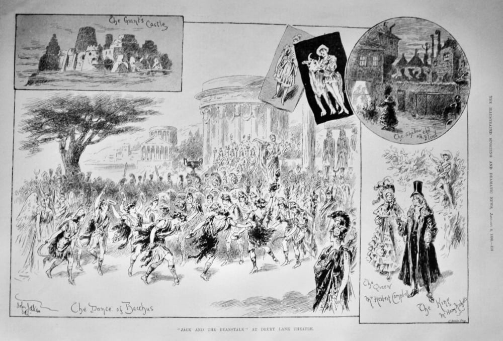 "Jack and the Beanstalk," at Drury Lane Theatre.  1890.