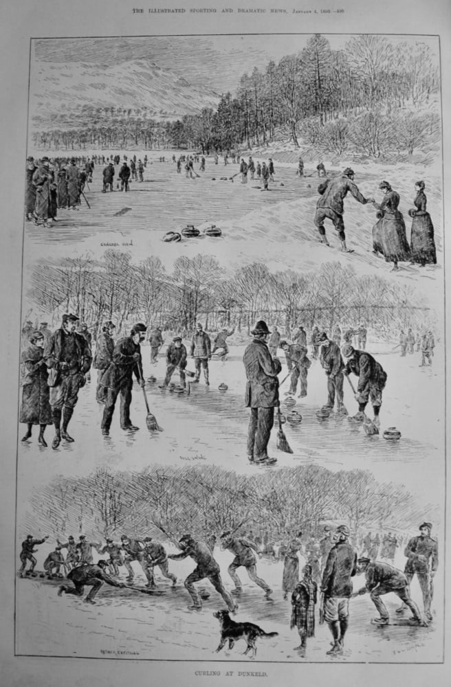Curling at Dunkeld.  1890.