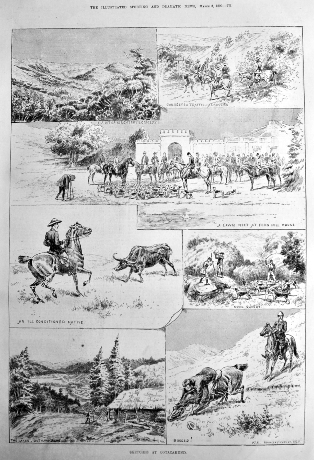 Sketches at Ootacamund.  1890.