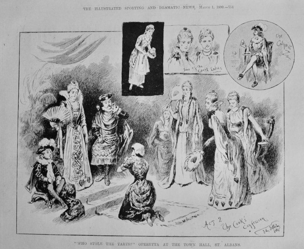 "Who Stole the Tarts?"  Operetta at the Town Hall, St. Albans.  1890.
