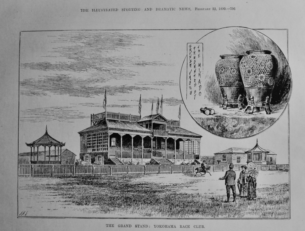 The Grand Stand :  Yokohama Race Club.  1890.
