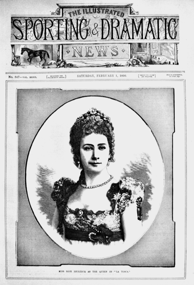 Miss Rose Leclercq as the Queen in "La Tosca."  1890.