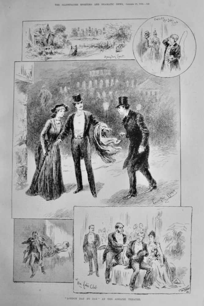 "London Day By Day" at the Adelphi Theatre.  1889.
