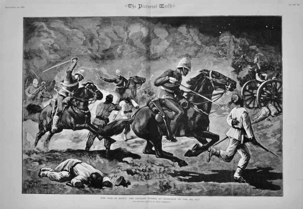 The War in Egypt :  The Cavalry Charge at Kassassin on the 28th Ult.  18882