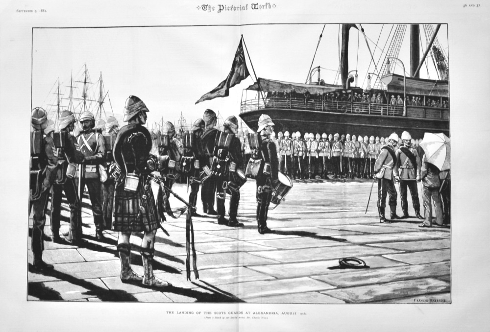 The Landing of the Scots Guards at Alexandria, August 10th. 1882.