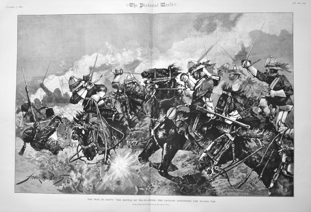 The War in Egypt :  The Battle of Tel-El-Kebir.- The Cavalry Dispersing the Flying Foe. 1882.