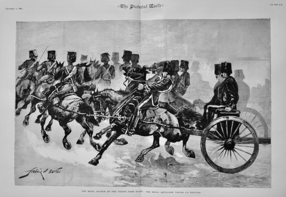 The Royal Review of the Troops from Egypt :  The Royal Artillery taking up 