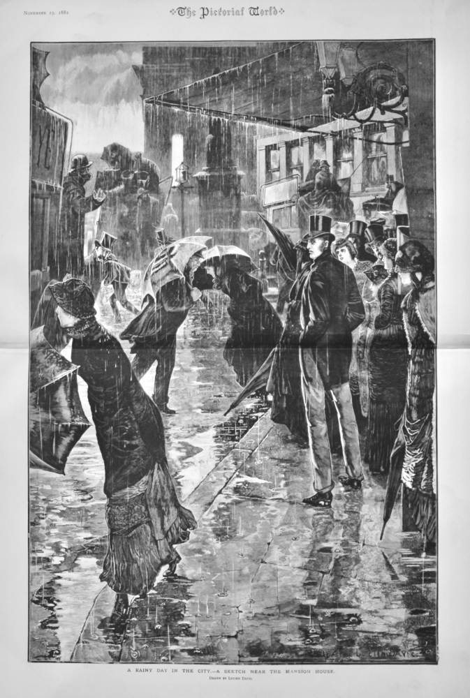 A Rainy Day in the City.- A Sketch near the Mansion House.  1882.