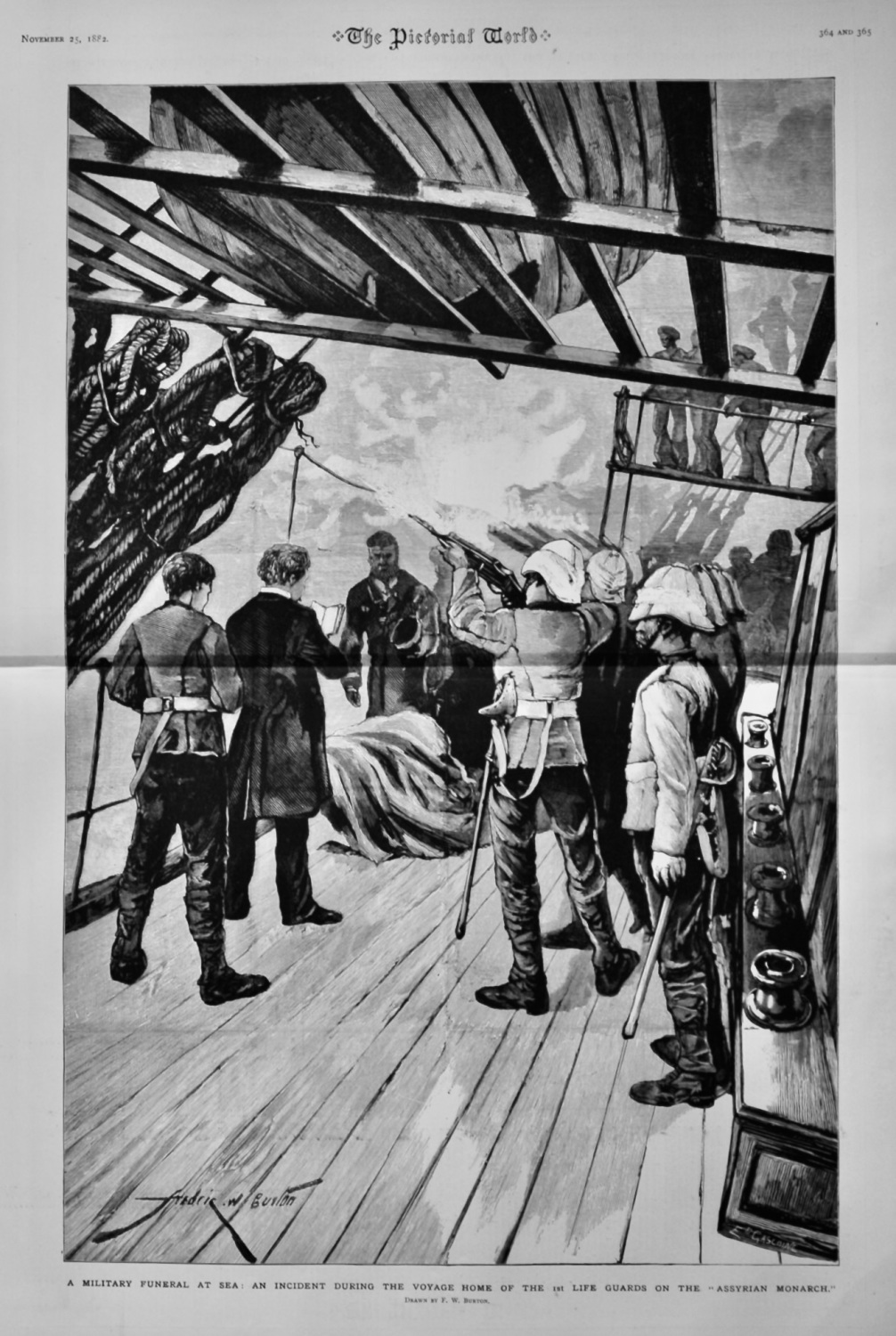 A Military Funeral at Sea :  An Incident during the Voyage Home of the 1st 