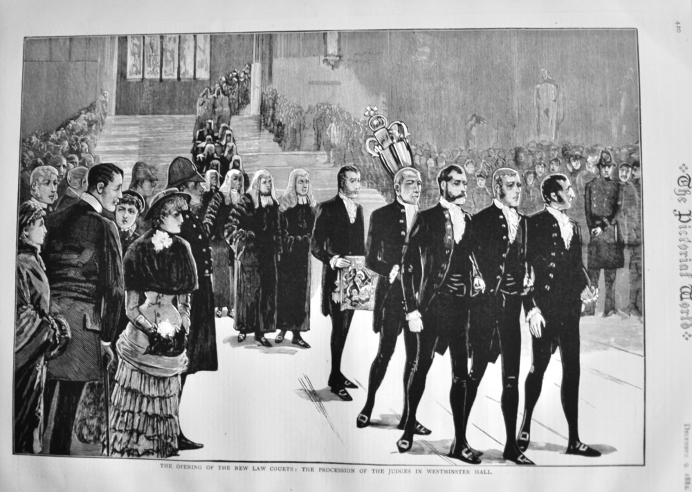 The Opening of the New Law Courts :  The Procession of the Judges in Westminster Hall.  1882.