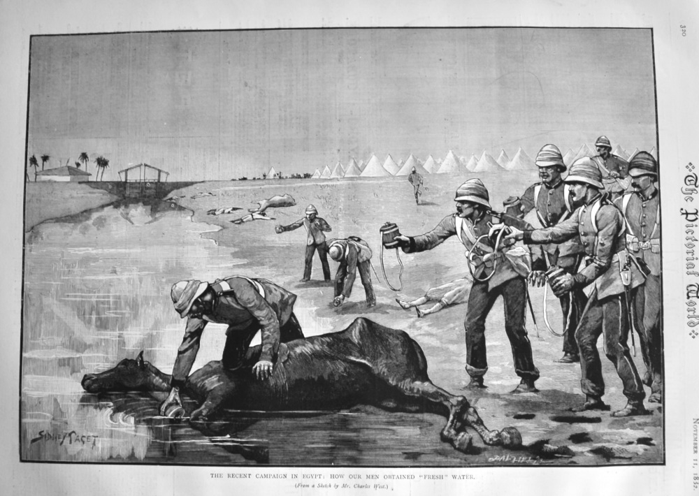 The Recent Campaign in Egypt :  How our Men Obtained "Fresh" Water.  1882.