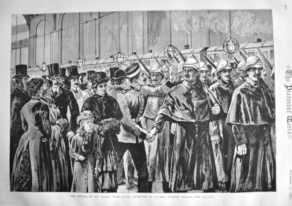 The Return of the Guards from Egypt :  Reception at Victoria Station, Monda