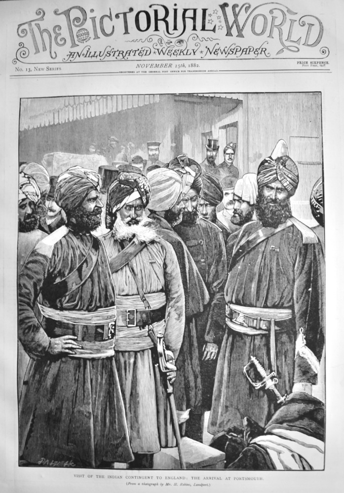 Visit of the Indian Contingent to England :  The Arrival at Portsmouth.  1882.