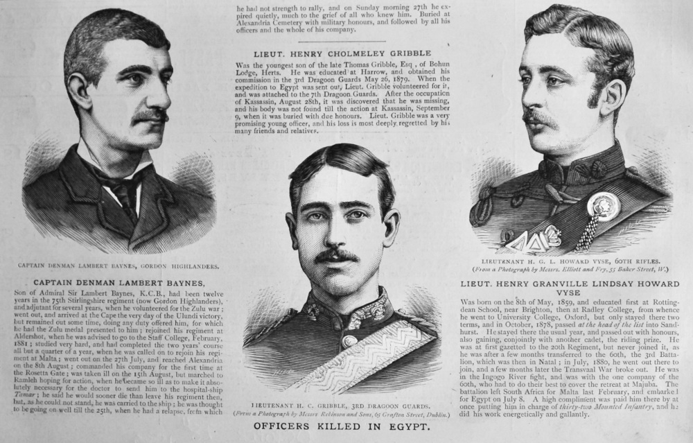 Officers Killed in Egypt.  1882.