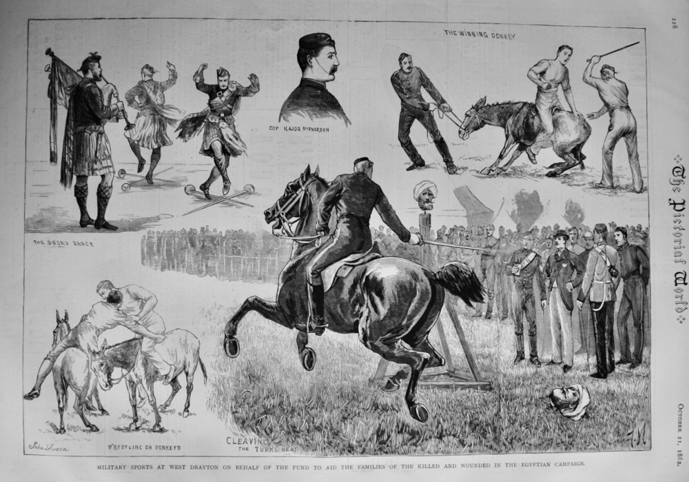 Military Sports at West Drayton on behalf of the Fund to aid Families of the Killed and Wounded in the Egyptian Campaign.  1882.