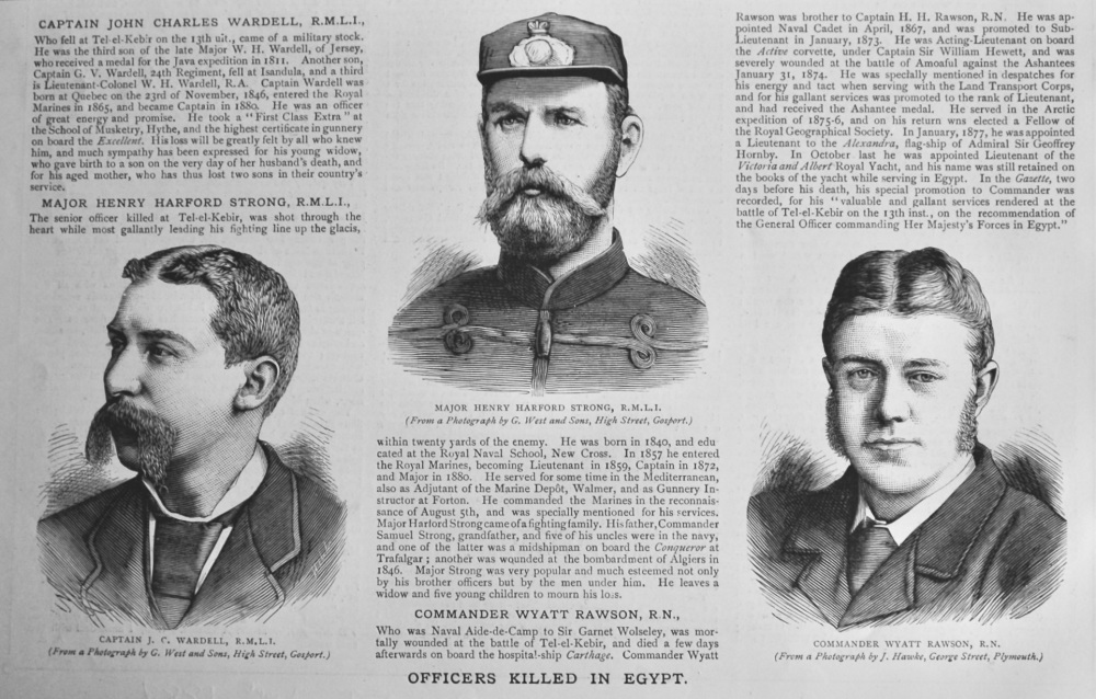 Officers Killed in Egypt.  1882.