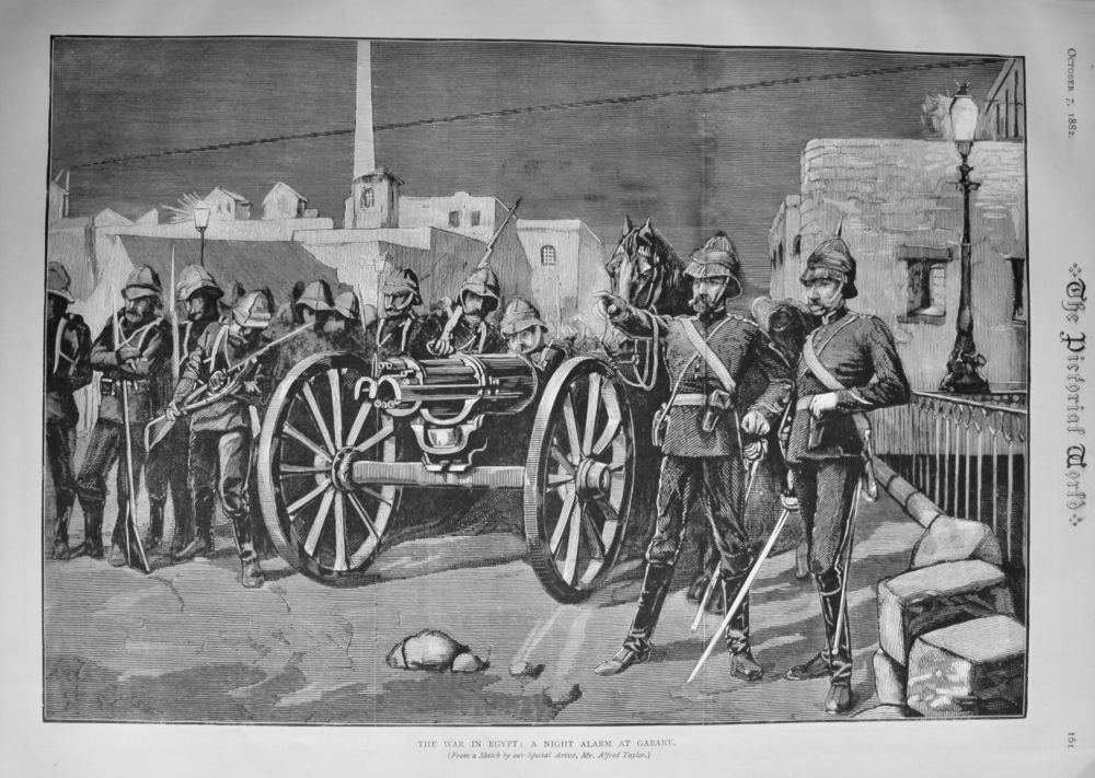 The War in Egypt :  A Night Alarm at Gabary.  1882.