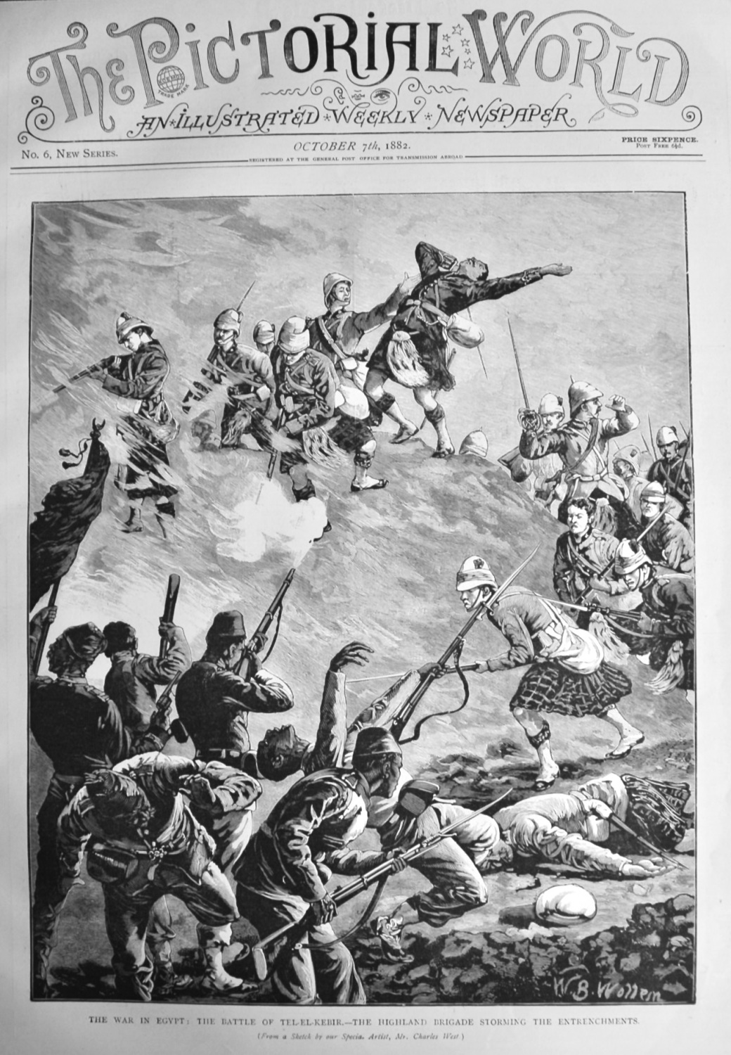 The War in Egypt :  The Battle of Tel-El-Kebir.- The Highland Brigade Storm