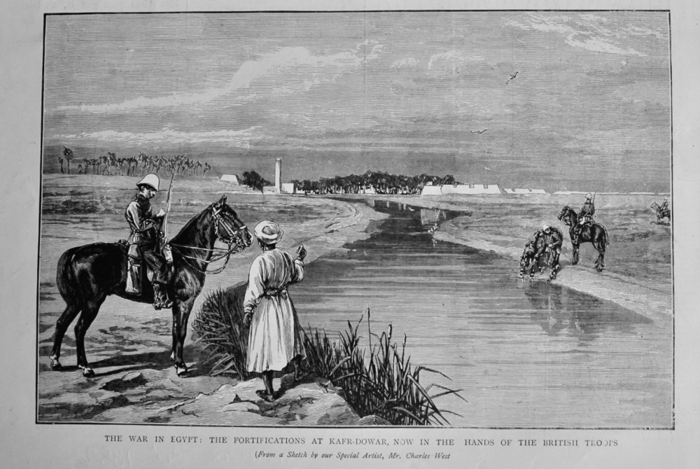 The War in Egypt :  The Fortifications at Kafr-Dowar, now in the Hands of the British Troops.  1882.
