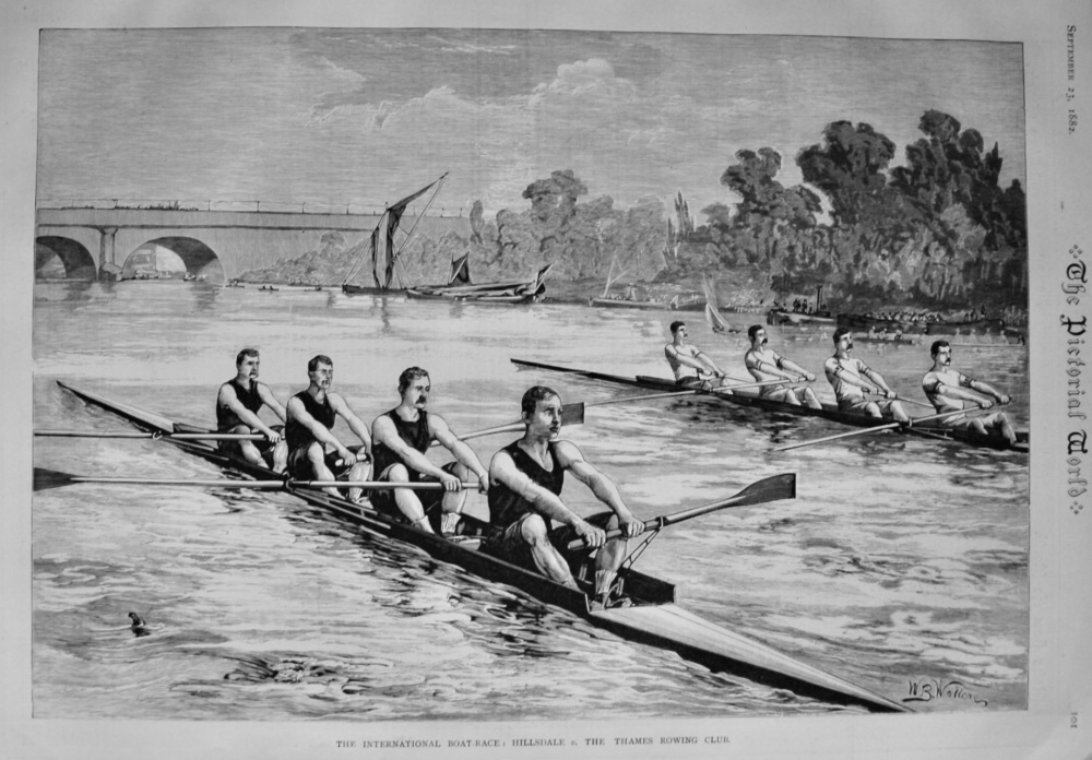 The International Boat-Race :  Hillsdale v. The Thames Rowing Club.  1882.