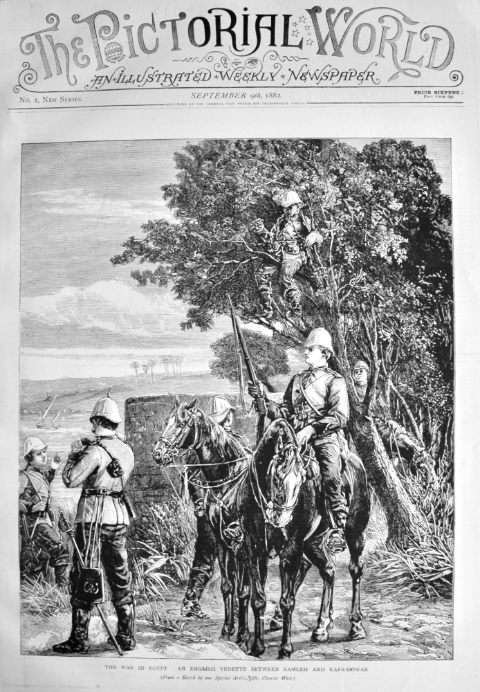 The War in Egypt :  An English Vedette between Ramleh and Kafr-Dowar.  1882.
