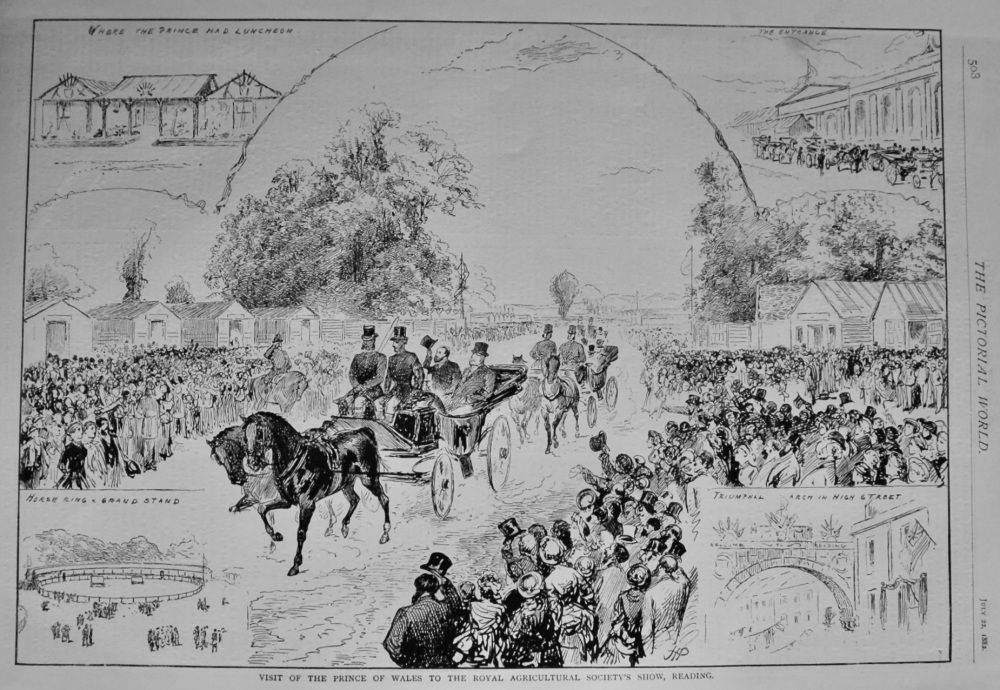 Visit of the Prince of Wales to the Royal Agricultural Society's Show, Reading. 1882.